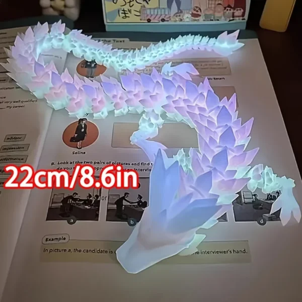 Göttliche Drachenstatue, 3D-gedruckte Nachtlicht-Drachenskulptur, Aquarium-Dekoration, Thema für Erwachsene, Schlafzimmer, Desktop-Ornament