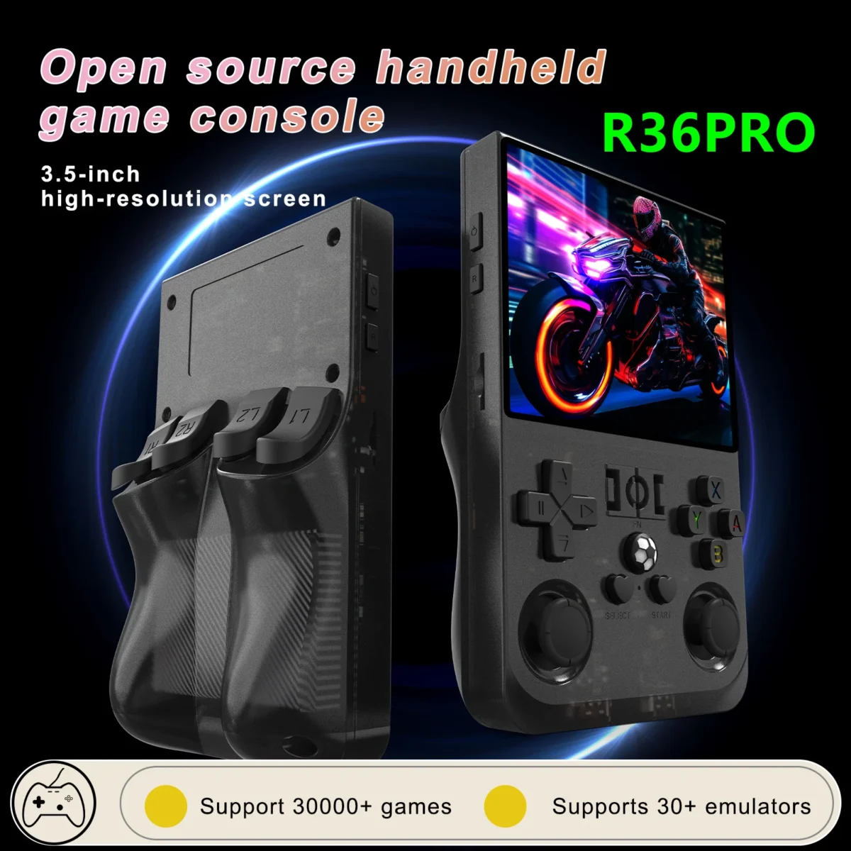 Open Source R36 PRO Retro Handheld-Videospielkonsole Linux-System 3,5-Zoll-IPS-Bildschirm Tragbarer Taschenvideoplayer 128 GB Spiele