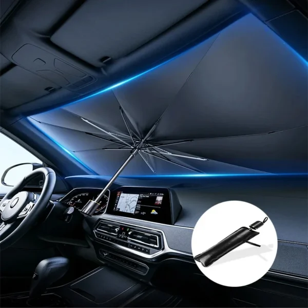 Auto Sonnenschirm Regenschirm Frontscheibe Silber Kleber Sonnenschirm Regenschirm UV-beständig Klapp Auto Regenschirm Auto Sonnenschutz Zubehör