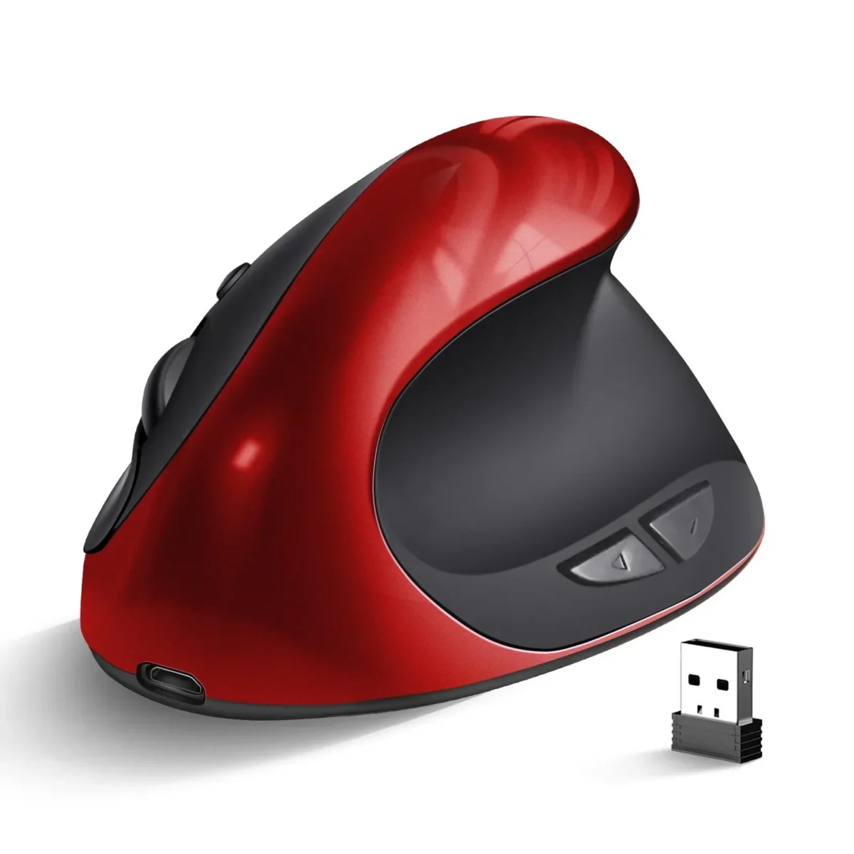 BTS-908 Heißer Verkauf Wiederaufladbare Vertikale Mäuse Ergonomische Drahtlose Maus 2,4G USB Empfänger 1600 Einstellbare DPI 6 Tasten Maus - Image 6