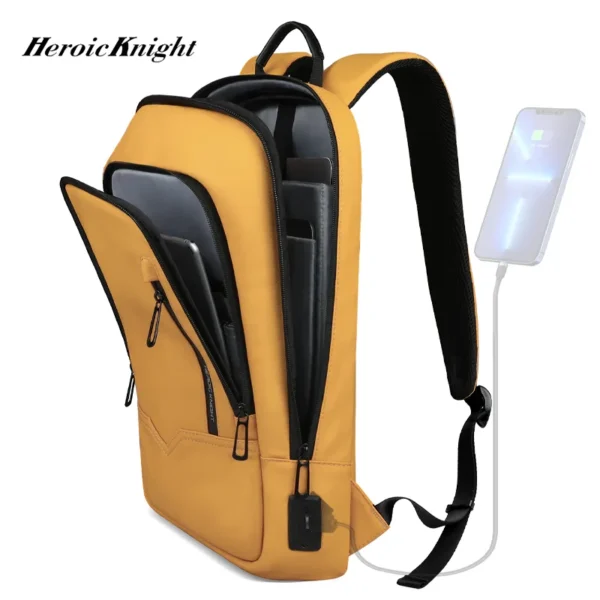Heroic Knight dünner männlicher Arbeitsrucksack, multifunktional, modisch, 15,6-Zoll-Laptop-Rucksack, lässig, wasserdicht, für Geschäftsreisen, Tagesrucksack