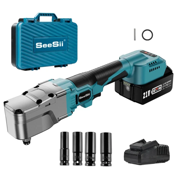 SEESII 1/2''Right Angle Impact Wrenchkit 300NM Brushless Electric Ratcheting Wrench Car Repair Power Tool for Makita 18v Battery