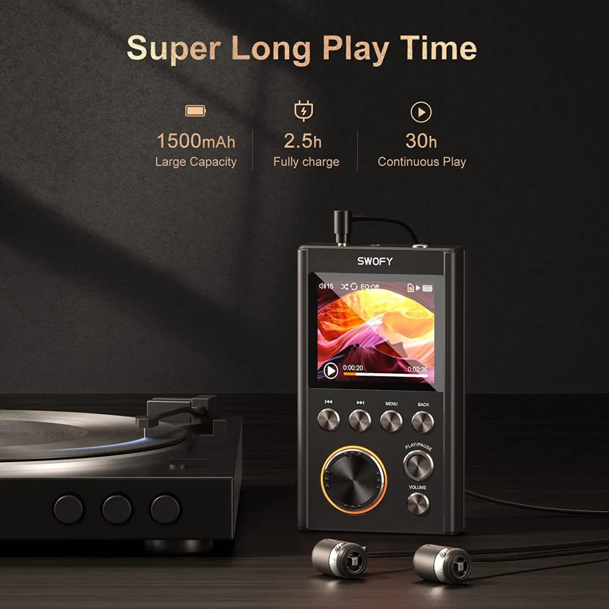 64GB HiFi MP3 player, high-resolution DAC with DSD high-resolution digital audio tape, supports expansion up to 256GB - Image 6