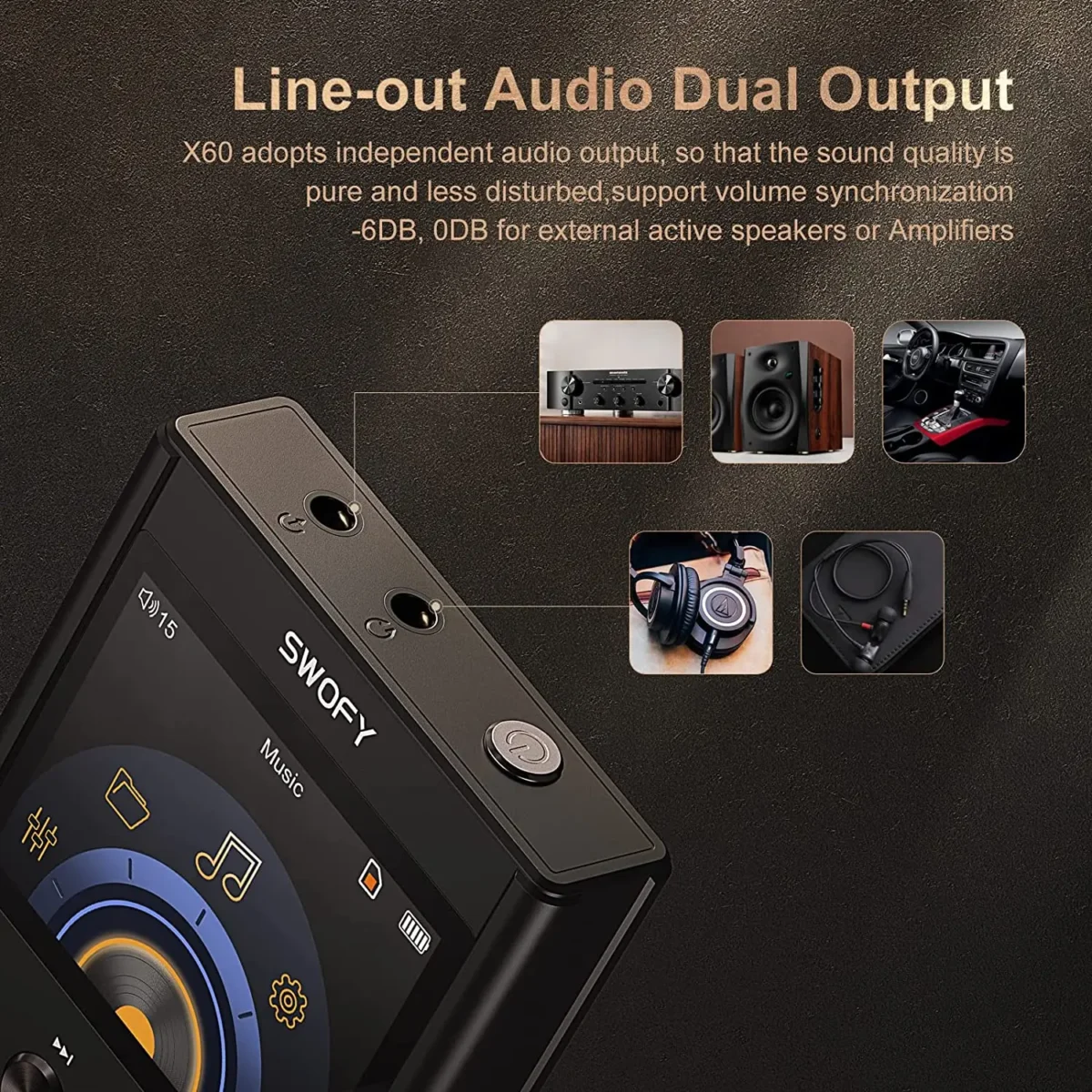 64GB HiFi MP3 player, high-resolution DAC with DSD high-resolution digital audio tape, supports expansion up to 256GB - Image 2