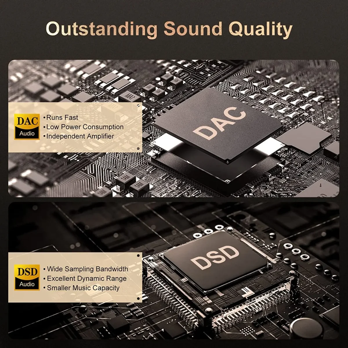 64GB HiFi MP3 player, high-resolution DAC with DSD high-resolution digital audio tape, supports expansion up to 256GB - Image 3