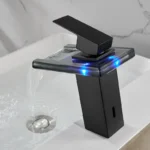 ROVATE Bathroom Sink LED Glass Faucet