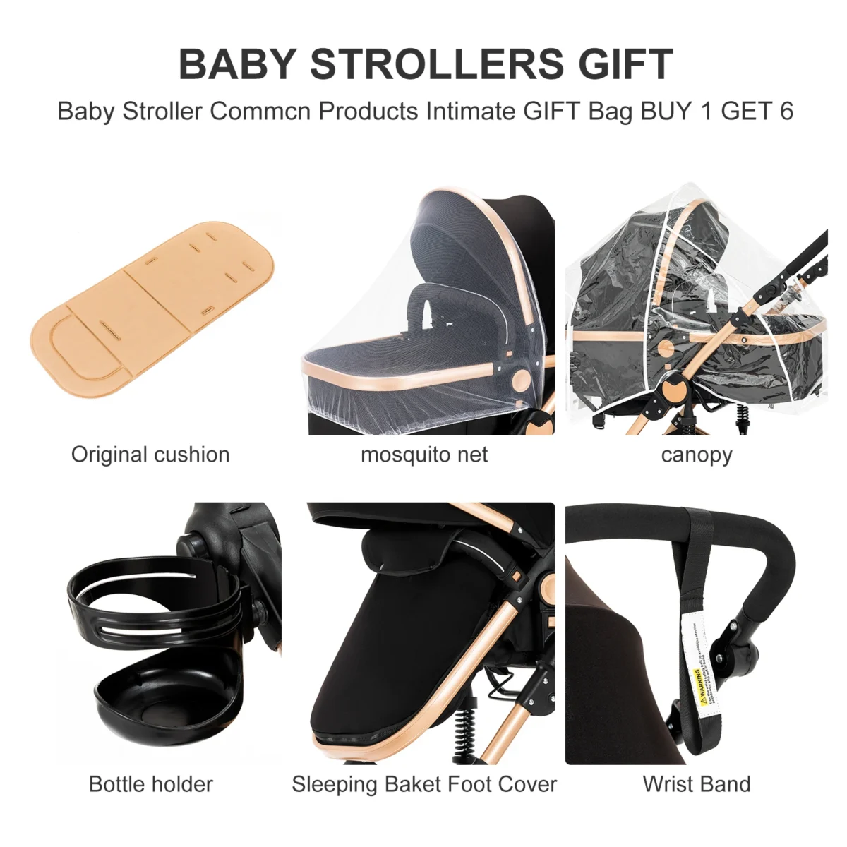 Baby Stroller 3-in-1 Travel System Carriages for Newborns Pushichair Car Seat Stroller High Landscape Lightweight Baby Prams - Image 2