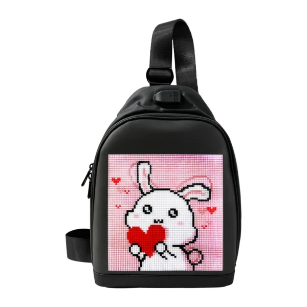 LED Display,Sling Bag with APP Control Cheap Crossbody Waterproof Shoulder Chest Backpack Cycling Travel Daypack for Men Women
