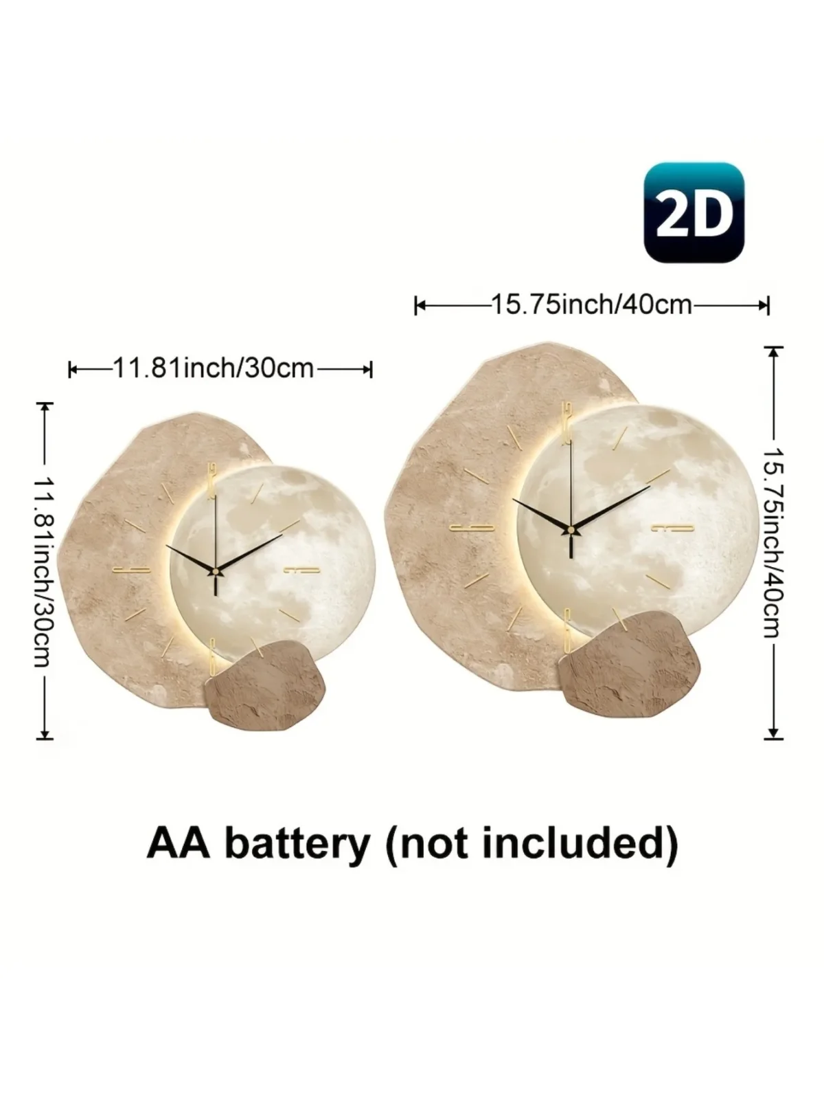 Modern Simple Silent Wall Clock, Moon Phase Design - Quiet Quartz Movement, Wooden Material, Non-Drip Sound, Perfect for Bedroom, Living Room or Office Decoration, Bedroom Wall Clock | Decorative Wall Clock | Wooden Structure Mother's Day Wedding Decoration Friend Birthday Gift - Image 5