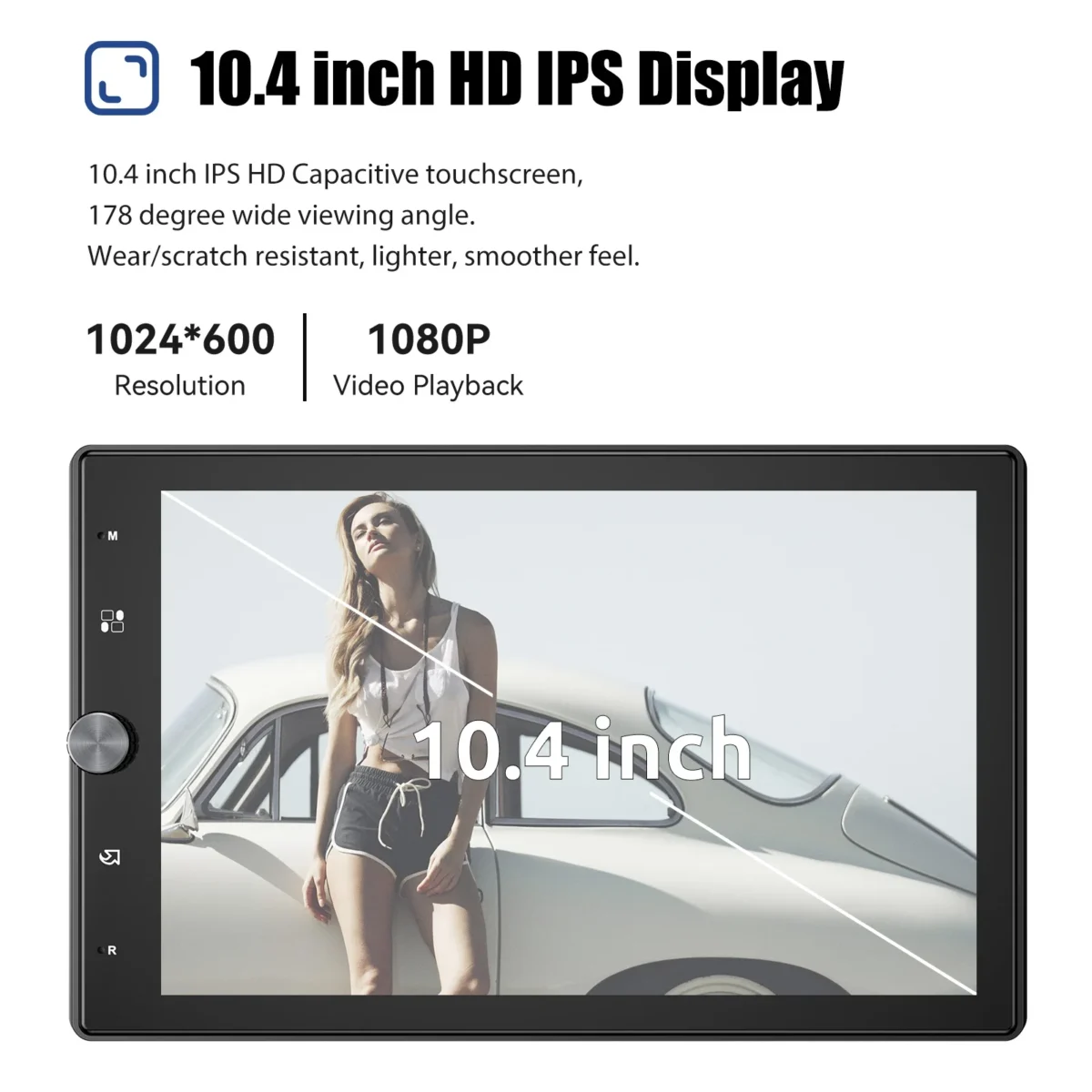 ESSGOO 10.1 Inch Rotatable IPS Touch Screen Single DIN Car Stereo Head Unit Wireless Carplay Android Auto Radio USB AUX TF - Image 9