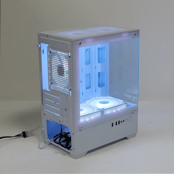 MANMU Tempered Glass Mid Tower Gaming Computer Cases Mini pc Case Matx pc Case with 5 fan