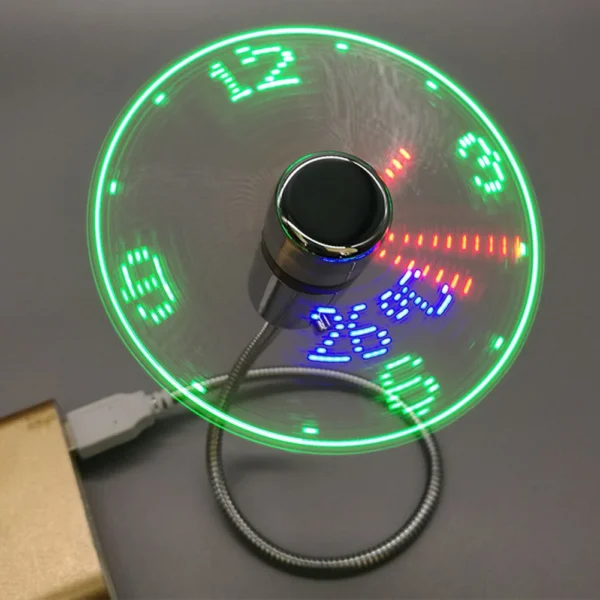 Tragbare Uhr Lüfter RGB LED Nachtlicht 5V USB Hand Lüfter Echtzeit-Temperatur anzeige Metall Mini-Lüfter für PC Laptop Desktop-Kühler