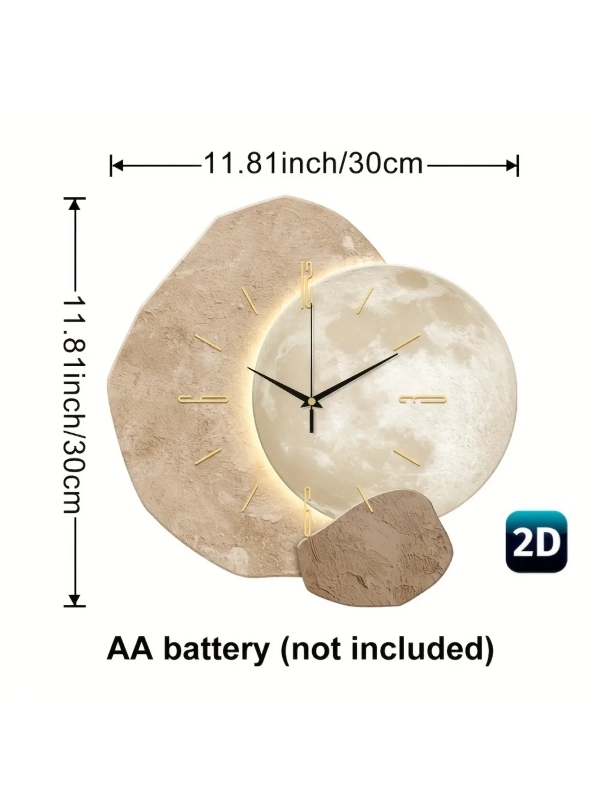 Modern Simple Silent Wall Clock, Moon Phase Design - Quiet Quartz Movement, Wooden Material, Non-Drip Sound, Perfect for Bedroom, Living Room or Office Decoration, Bedroom Wall Clock | Decorative Wall Clock | Wooden Structure Mother's Day Wedding Decoration Friend Birthday Gift - Image 4