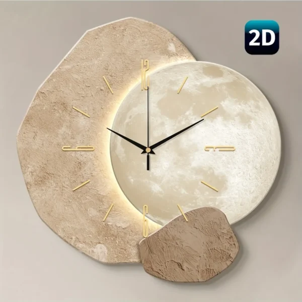Modern Simple Silent Wall Clock, Moon Phase Design - Quiet Quartz Movement, Wooden Material, Non-Drip Sound, Perfect for Bedroom, Living Room or Office Decoration, Bedroom Wall Clock | Decorative Wall Clock | Wooden Structure Mother's Day Wedding Decoration Friend Birthday Gift