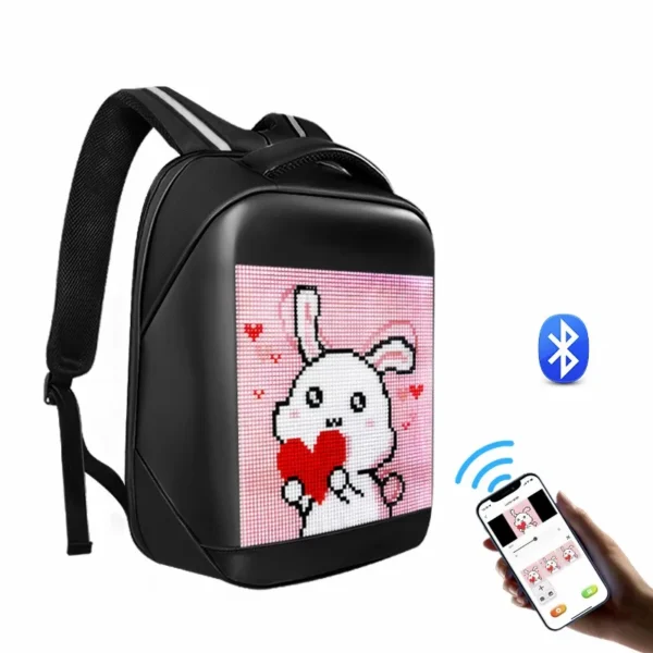 Led Rucksack mit Programmierbares Farbe Bildschirm, Motorrad Rucksack, Wasserdichte Schulter Reise Rucksack, Weihnachten Geschenk Tasche