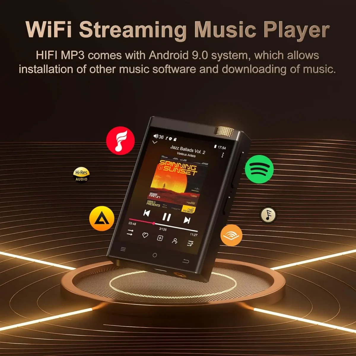 Hi-Fi MP3 Player with Bluetooth and WiFi, Oilsky Lossless DSD High-Resolution Digital Audio with 64GB Memory Card up to 1TB - Image 4