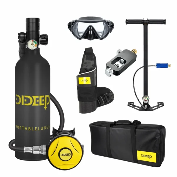 DIDEEP 1Liter 10-20Mins Underwater Diving Cylinder With Hand Pump