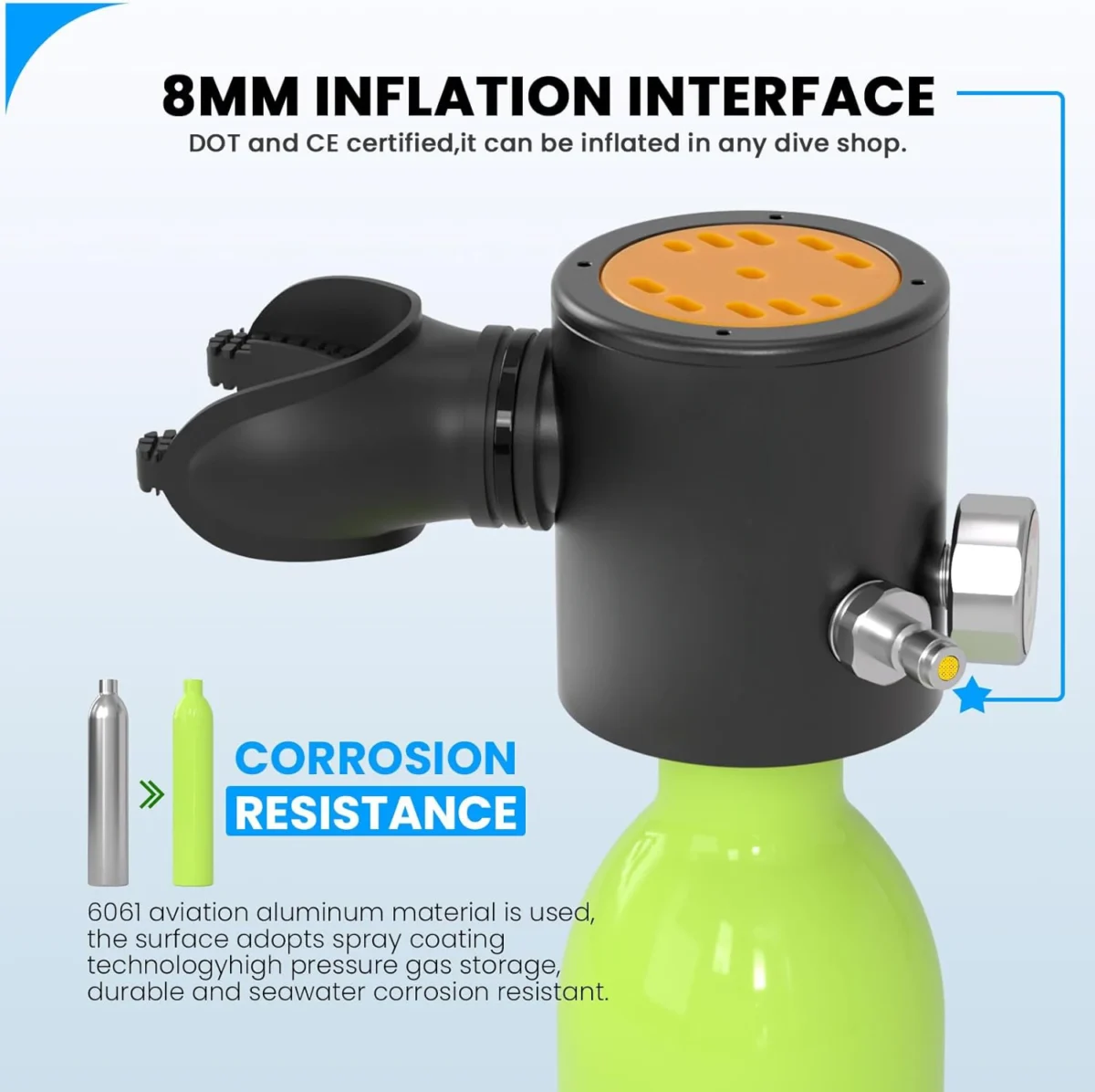 HOUVAN Snorkeling Full Face mask with Mini 0.5L Scuba Diving Tank Underwater Swimming Cylinder Dive Equipment Outdoor Travelling - Image 3