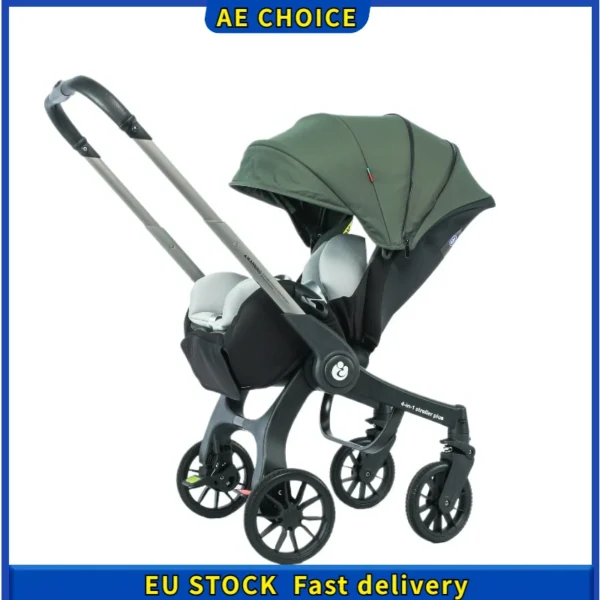 Baby Stroller 4in1 EU Stock, 3 in1 baby trolley car with car seat,multifunctional foldable easy portability baby carriage