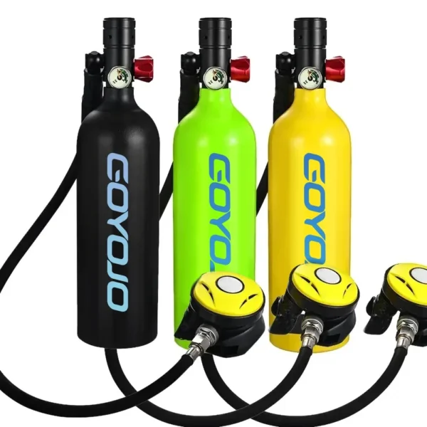 1L Scuba Diving Oxygen Tank Cylinder Underwater Breather for with Breathing Valve