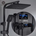 Black Thermostatic LCD Shower Faucet Set