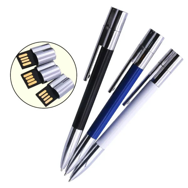 New Ballpoint pen USB flash drive128GB pen drives 64GB Creative Business Waterproof Pendrive Gift 32GB Memory Stick 16GB Disk