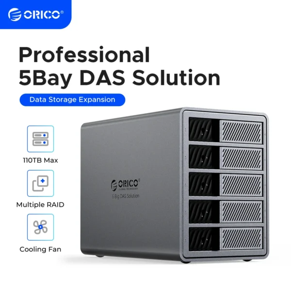 ORICO 3.5" USB 3.0 5Gbps HDD Docking Station 150W Power With Cooling Fan for Professional 5Bay DAS Solution (ProRAID)Series