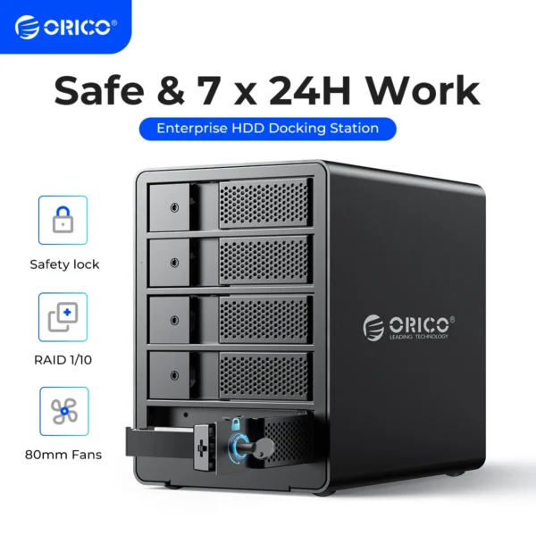 ORICO 95 Series 5 Bay 3.5'' USB3.0 HDD Docking Station Support RAID Mode Aluminum With 150W Power for Bitcoin Altcoins Mining