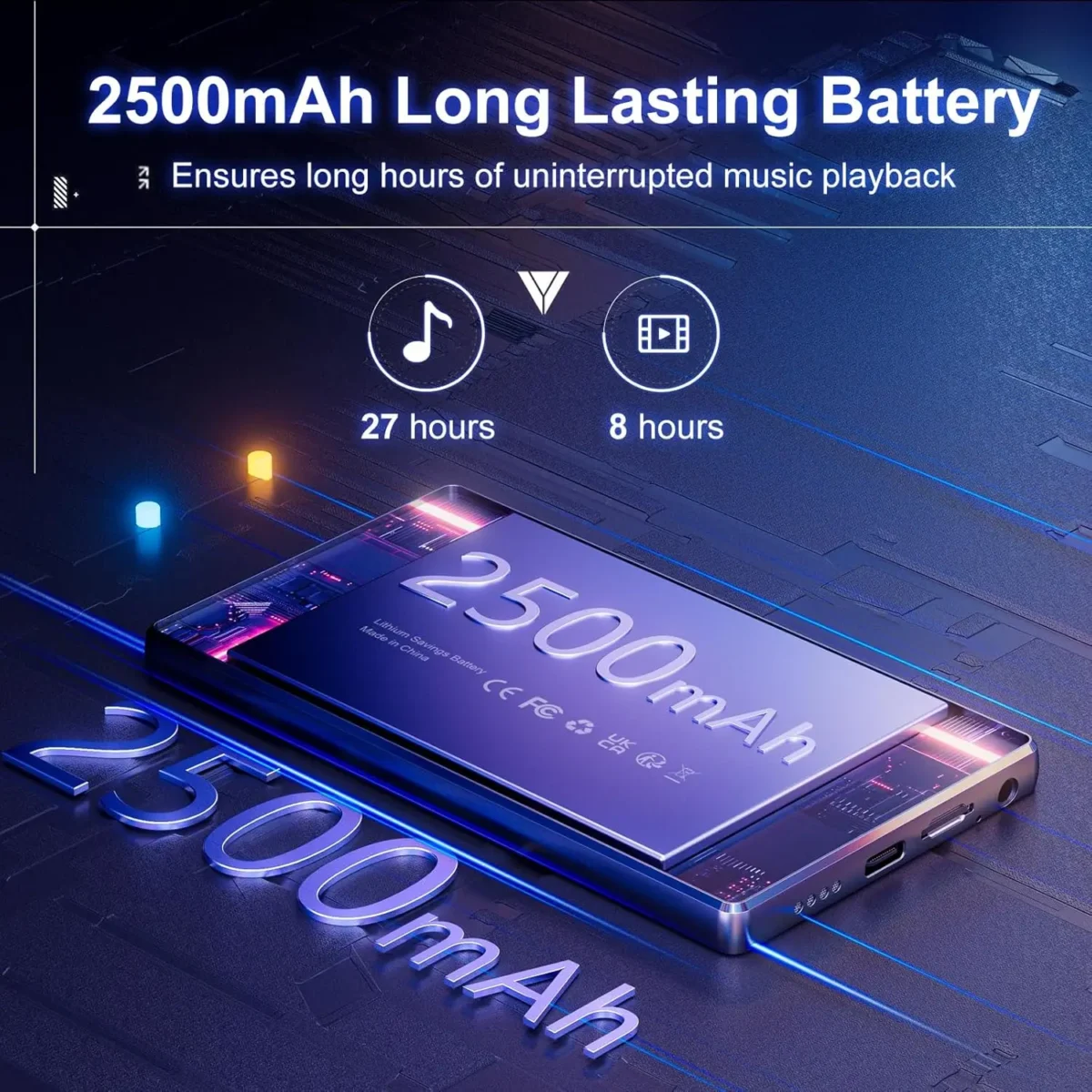 MECHEN 160 GB (128 GB + 32 GB) MP3/MP4-Player mit Bluetooth und WLAN, 5-Zoll-IPS-Touchscreen 1080P, bis zu 1 TB - Image 6