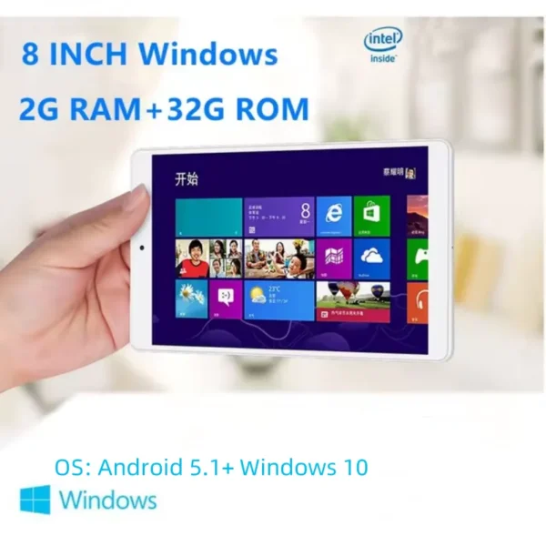 X80 8 Zoll Dual OS Android 5.1+ Windows 10 Mini-Tablet-PC 2 GB RAM 32 GB ROM 1920 x 1200 IPS-CPU Z8350 WIFI Quad Core Büroarbeit