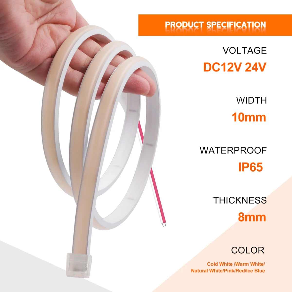 Waterproof COB LED Strip Light 12V 24V Flexible LED Neon Light 0.5-20M 320LEDs High Density Linear Lighting COB LED Lights - Image 5