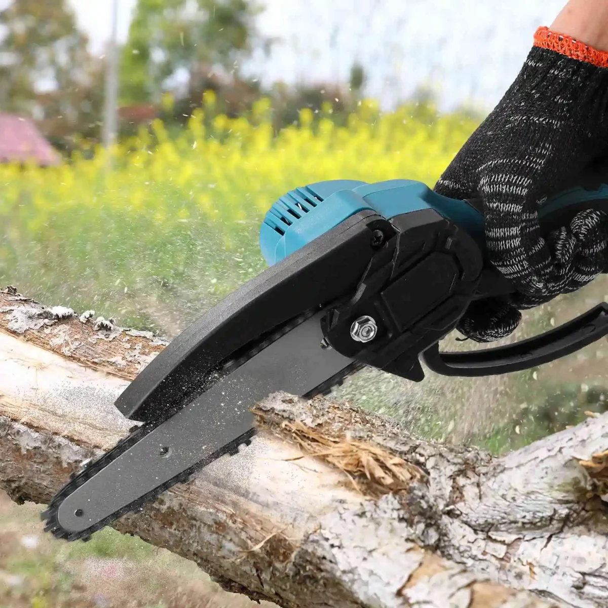 6 Inch Brushless Chain Saw Mini Handheld Pruning Chainsaw Woodworking Electric Saw Cutting Power Tool for Makita 18V Battery - Image 3