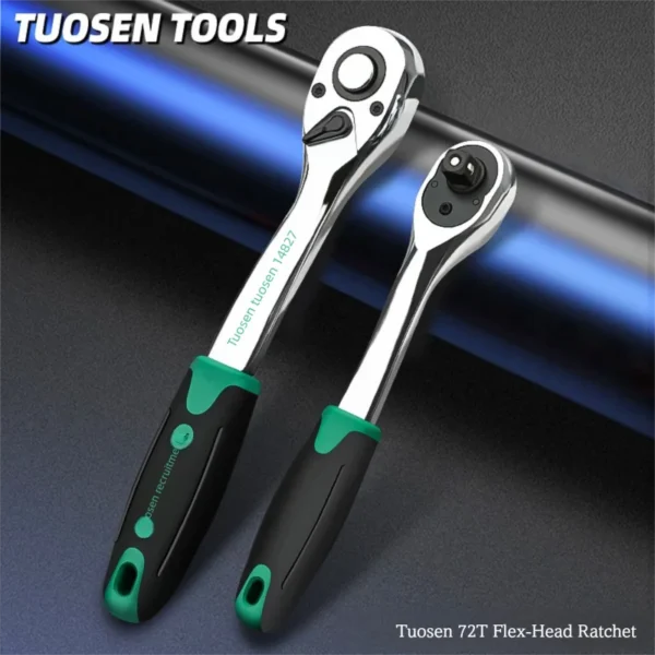 72-Tooth Quick Release Ratchet Wrench- Multi-Function Hand Tool for Auto Repair & Maintenance