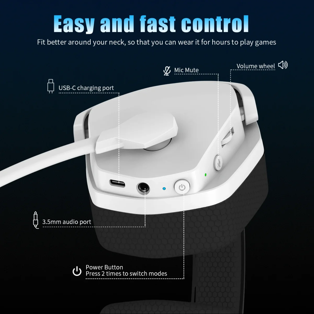 NUBWO G06 Dual Wireless Gaming Headset with Microphone for PS5, PS4, PC, Mobile, Switch, 2.4GHz Bluetooth 5.3 Gaming Headphones - Image 4