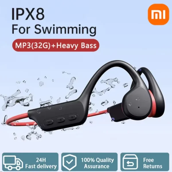 XIAOMI IPX8 Bone Conduction Headset 32GB Bluetooth 5.3 Wireless Swimming Headphone With Microphone Waterproof Exercise Fitness