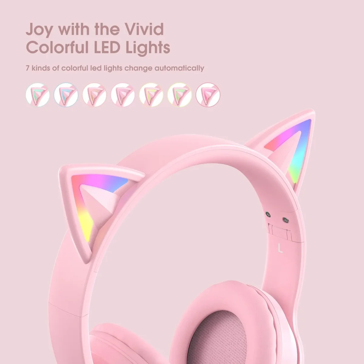 Onikuma B90 RGB Cat Ear Bluetoothcompatible 5.0 Wireless Gaming Headset - Image 2