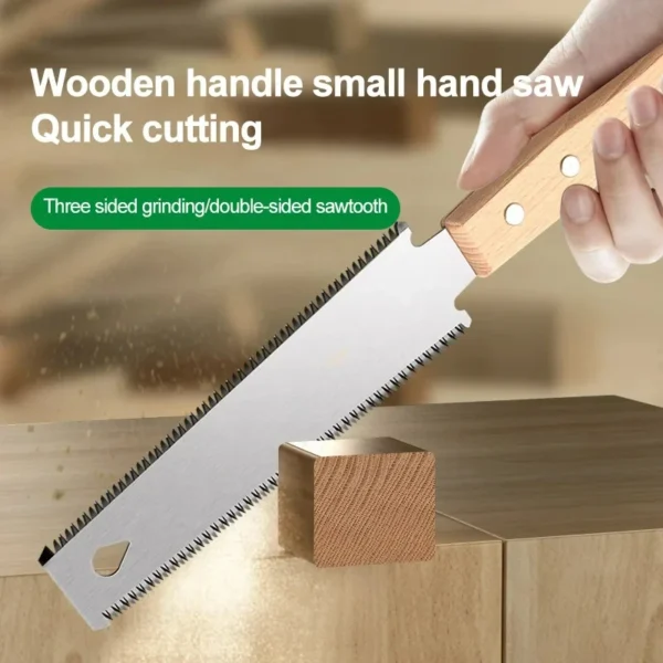 Japanese Style Hand Saw Non-slip Wooden Handle Pull Saw Flush Cut Saw Flexible Handsaw Woodworking Cutting Tool Hand Saw