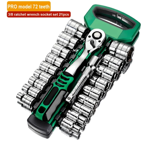 72 Drive Socket Set 21PCS Ratchet Wrench Sockets Compact Sockets for Car Repair Mechanic Tool for Auto Repair Hand Tools Spanner
