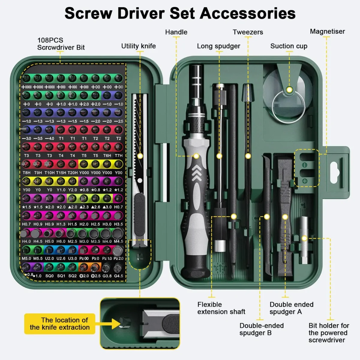 132 in 1 Precision Screwdriver Set Phillips Torx Magnetic Screwdriver Head with Storage Box 152 bit Small Hand Repair Tool Kit - Image 4