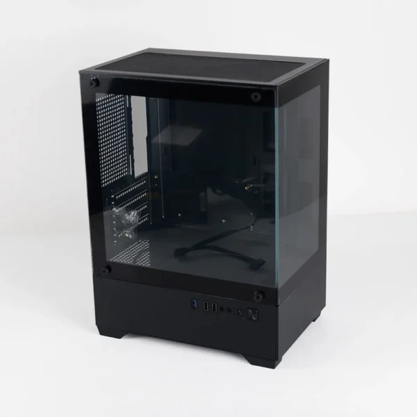 MANMU Computergehäuse Aluminium Micro-ATX PC-Gehäuse Gehärtetes Glasgehäuse Computer Slim PC Gaming-Gehäuse