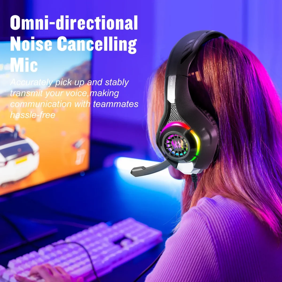 Wired Gaming Headphones Headset Noise Cancelling Earphone with Microphone Volume Control for PS4 PS5 PC Game 3.5mm USB Stereo - Image 6