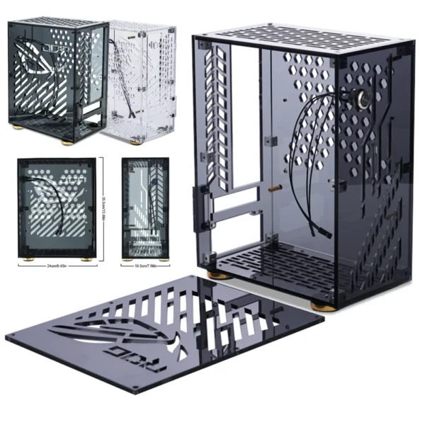 Tragbarer Acryl rahmen 4,3 l Flex 1u Power Mini-PC-Chassis HTPC-Gehäuse halterung DIY Bare Support externes PC-Gehäuse für Itx-Computer