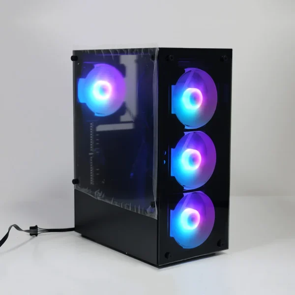 MANMU Computergehäuse & Towers Gaming Matx PC-Gehäuse Schwarzes PC-Gehäuse Gaming-PC-Schrank Gaming – mit 4-Lüfter