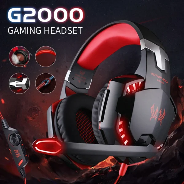 Wired Gaming Headphones With Microphone 3.5mm Surround Sound PC Gaming Headset Stereo Sound Earphones for PS5 PS4 Laptop Mac
