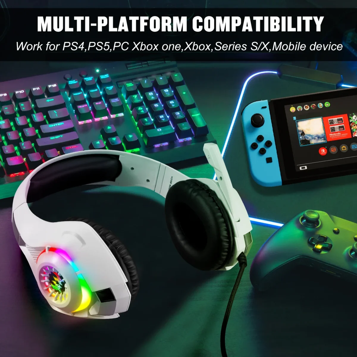 Wired Gaming Headphones Headset Noise Cancelling Earphone with Microphone Volume Control for PS4 PS5 PC Game 3.5mm USB Stereo - Image 4