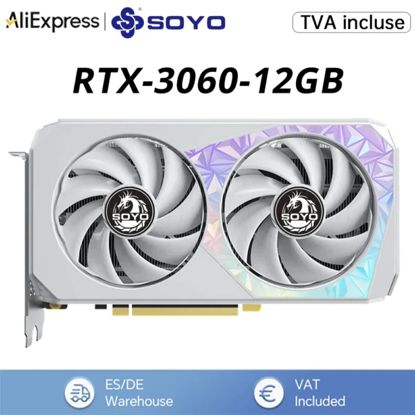 SOYO RTX 3060 12GB Grafikkarte GDDR6 192Bit PCI Express 4,0 × 16 8Pin NVIDIA GPU Rtx 3060 Gaming Grafikkarte Placa De Video