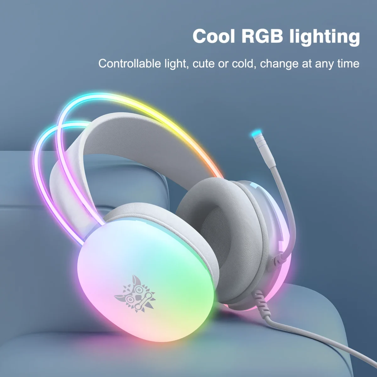 ONIKUMA Gaming Headset Wired Headphones Player PC PS4 with RGB Light HD Flexible Microphone Earphone for Xbox PS5 Computer Games - Image 5