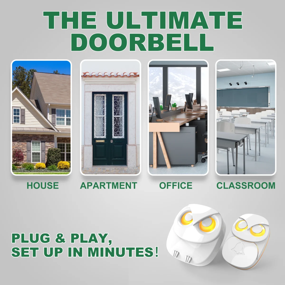 HTZSAFE Wireless Doorbell Chime - 300 meters Long Range Wireless doorbell waterproof outdoor Home Intelligent Door Bell Chime - Image 5