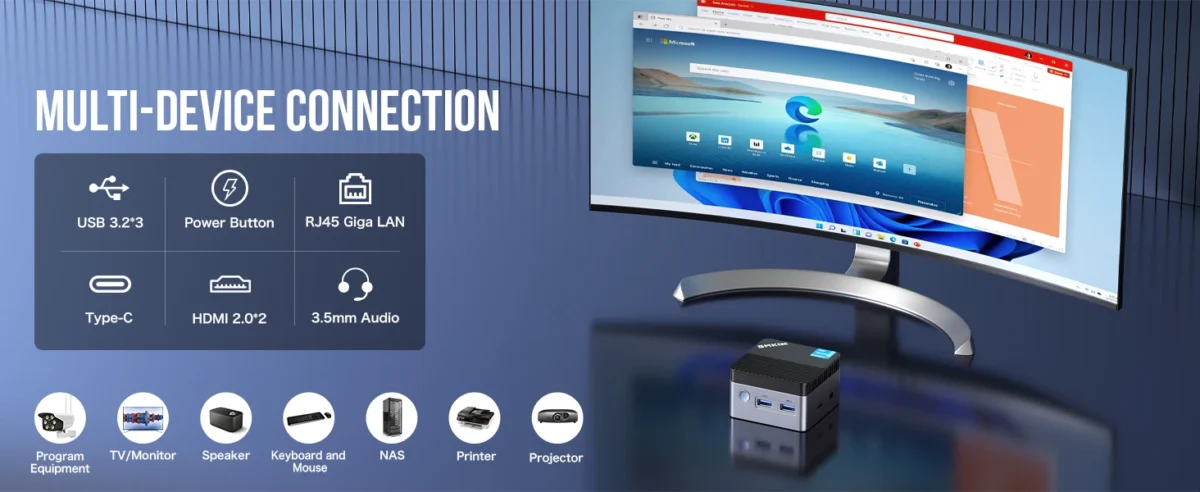 Gmktec kb5 mini pc intel celeron n5105 windows 11 pro 4k mini pc ddr4 8gb ram 128gb rom wifi5 bt 4,2 desktop computer arbeit - Image 8