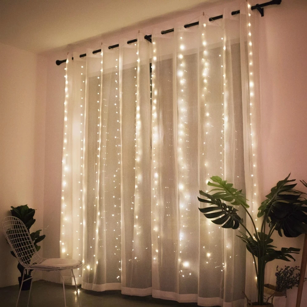 Christmas Lights Curtain Garland Merry Christmas - Image 4